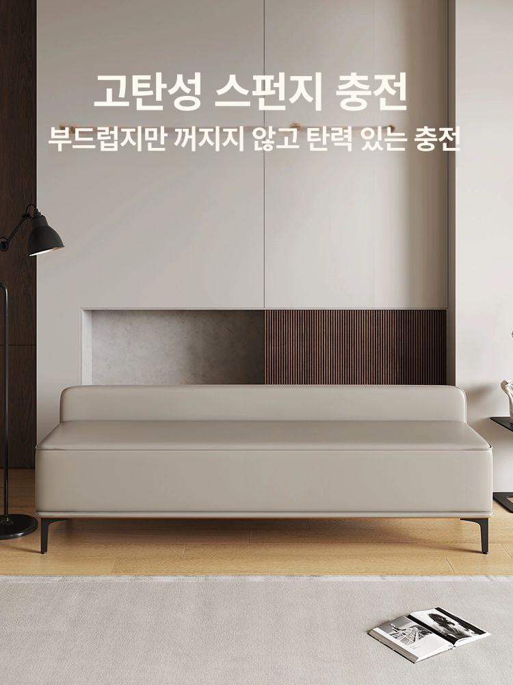 병원소파 대기실 보조의자 사무실 로비 벤치 카페 90 cm 길이 베이지 그레이오렌지 - 상세 이미지 3