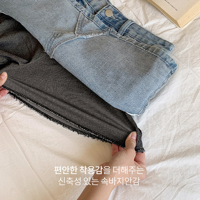 엘로엔 세미 A라인 워싱 데님 미니 스커트 sk7299 - 상세 이미지 4
