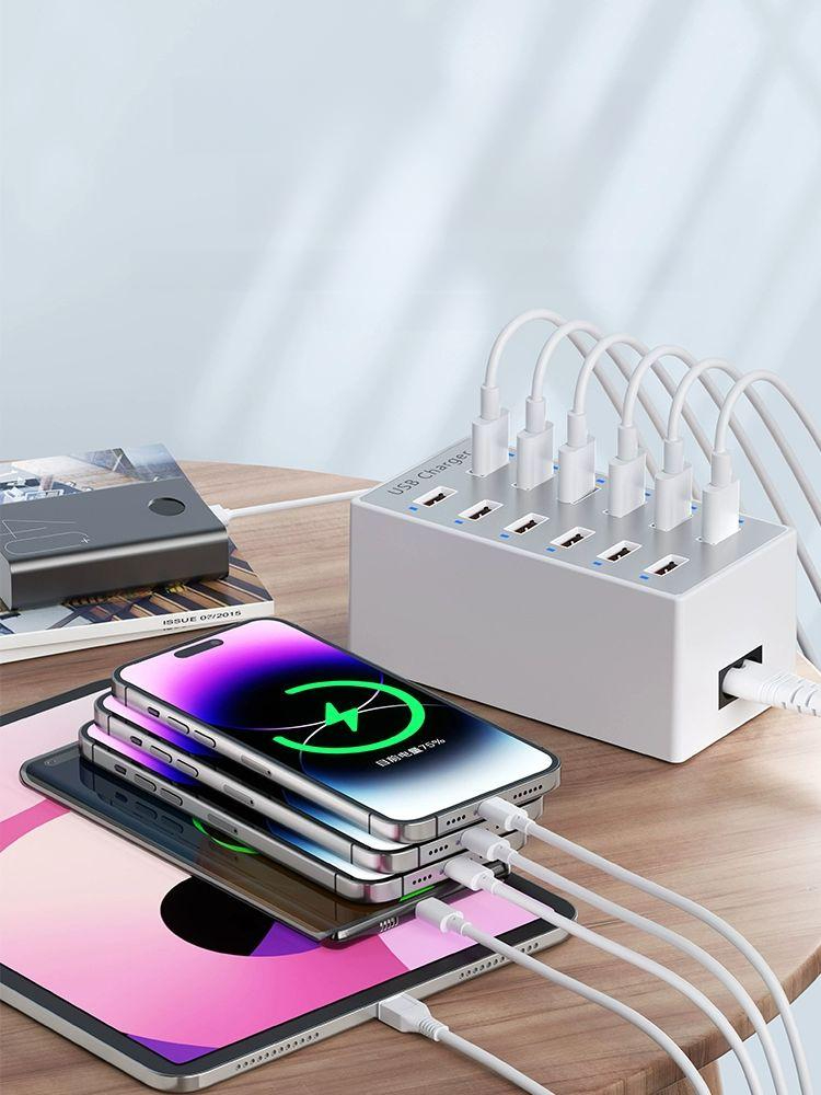 USB충전기 멀티홀 플러그 포트 고속충전 1.10구 USB 쿨러 포함 60W 타입C - 상품 이미지