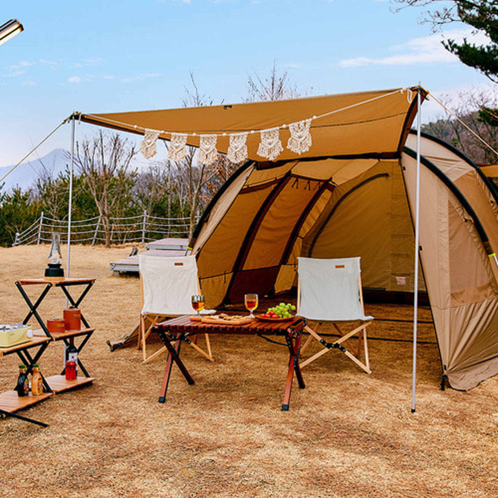 스노우라인 새턴 2룸 텐트 4인용 그라운드시트 루프 포함 터널형