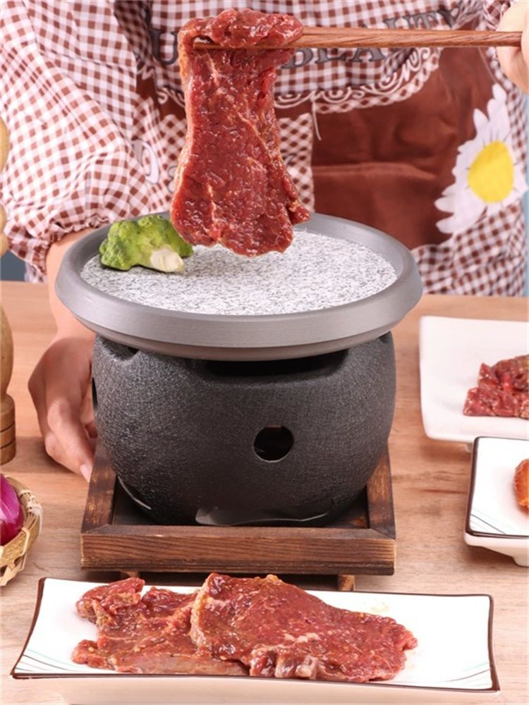 일본식 화로 화로대 바베큐 숯불 1인 그릴 꼬치 혼합 15cm 알루미늄 화로원형 석판