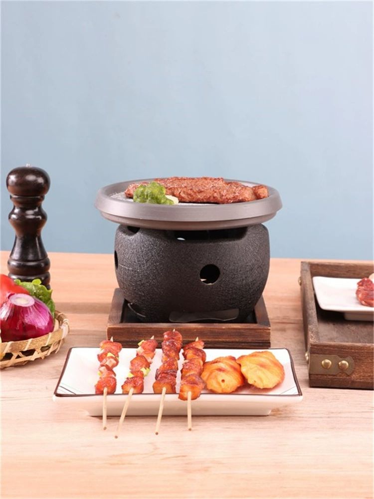 일본식 화로 화로대 바베큐 숯불 1인 그릴 꼬치 혼합 15cm 알루미늄 화로원형 석판