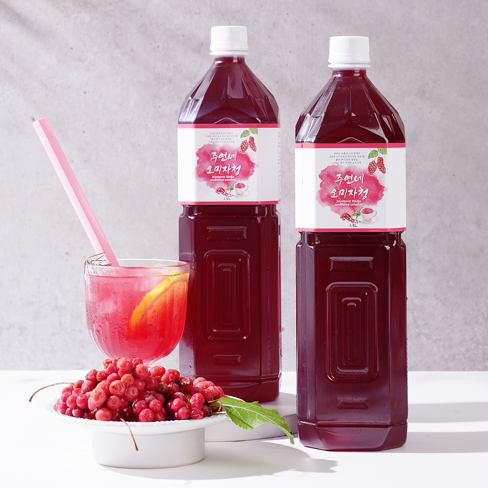 인제 오미자청엑기스 선물세트 1.5L 2병 오미자청원액 임산부 즙 진액 효소 만들기 효능