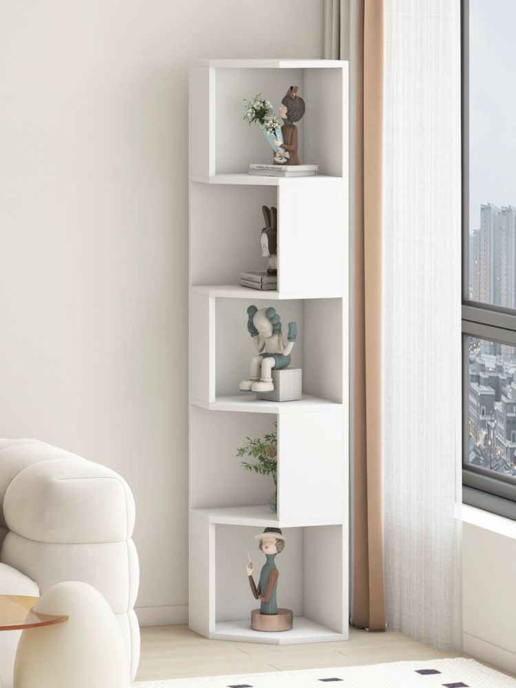 원목 코너 장식장 삼층 홈바 선반 술장 수납장 드레스룸 흰색 4층 120x30x30 조립식 - 상세 이미지 2