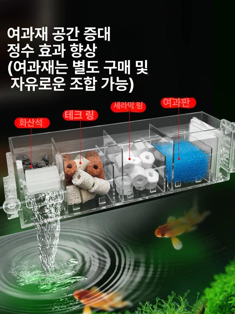 외부 배면섬프 여과재 걸이식여과 스크럽 담수 펌프리스 필터판x3 - 상세 이미지 2