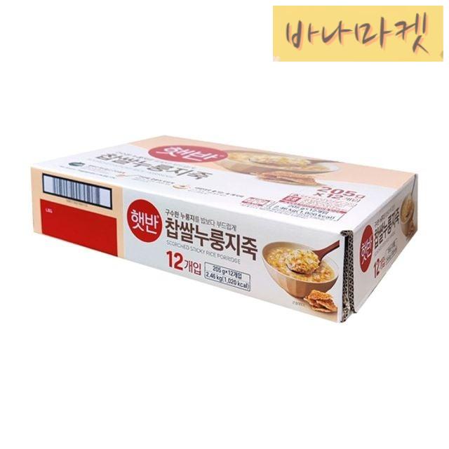 즉석조리 찹쌀 누룽지죽 205g 12개 아시아식 즉석밥 간편식 영양식 : 십이바나