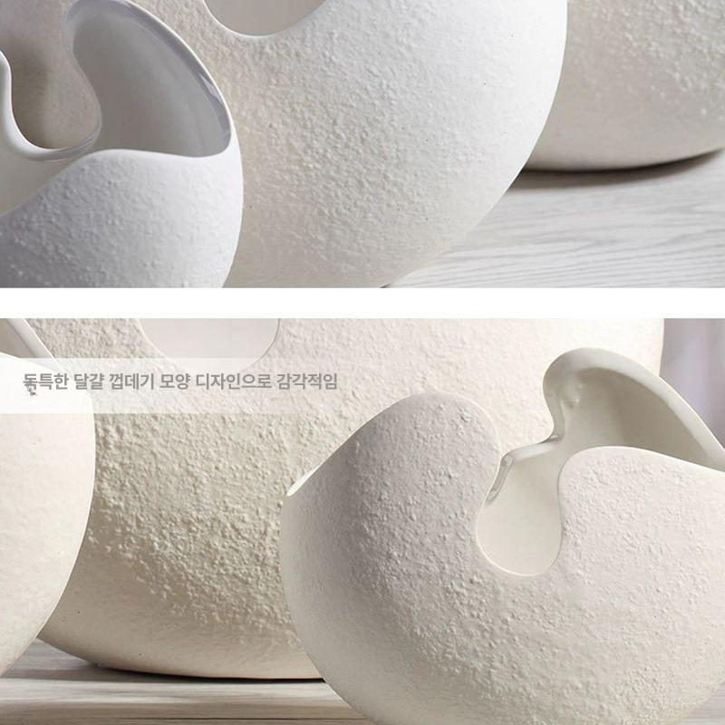 조약돌 화분 베란다 인테리어 홈가드닝 옥상 텃밭 도자기 소형 달걀껍질 꽃꽂이 - 상세 이미지 5
