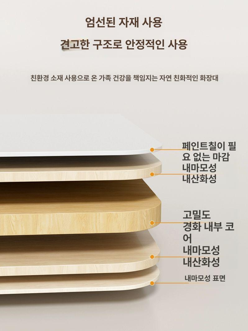 거울 접이식 화장대 메이크업 서랍 다용도 소형 미니 50cm-크림색 - 상세 이미지 3