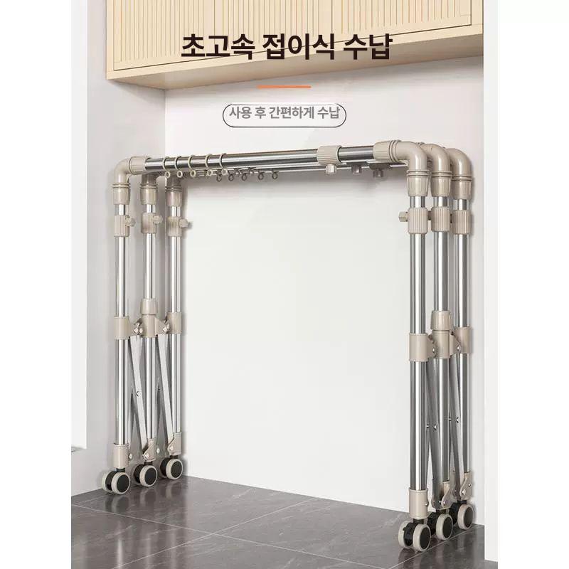 개폐식 빨래 건조대 실외 세탁 야외 베란다 빨랫줄 업그레이드된 2개의 폴 1.6 미터 단일 폴 - 상세 이미지 2