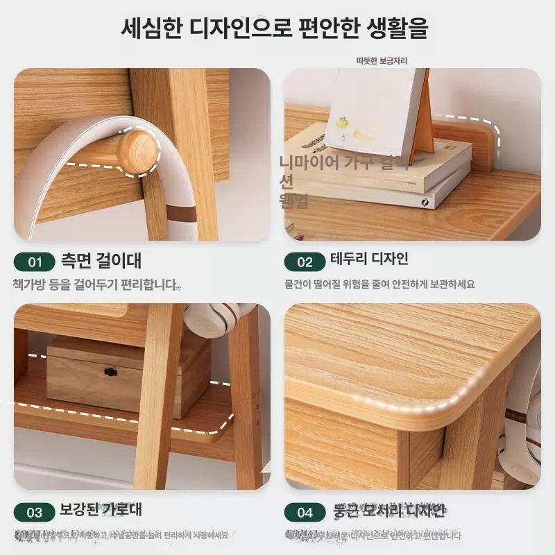 원목 미니책상 자취방 엔틱책상 다크월넛 노트북 탁자 60cm 깊은 호두색-간편형 - 상세 이미지 2