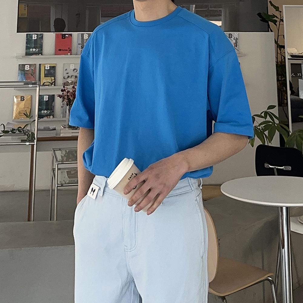 쿨 티셔츠 남자 반팔티 빅사이즈 티셔츠 남자 오버핏 반팔 - 메인 이미지