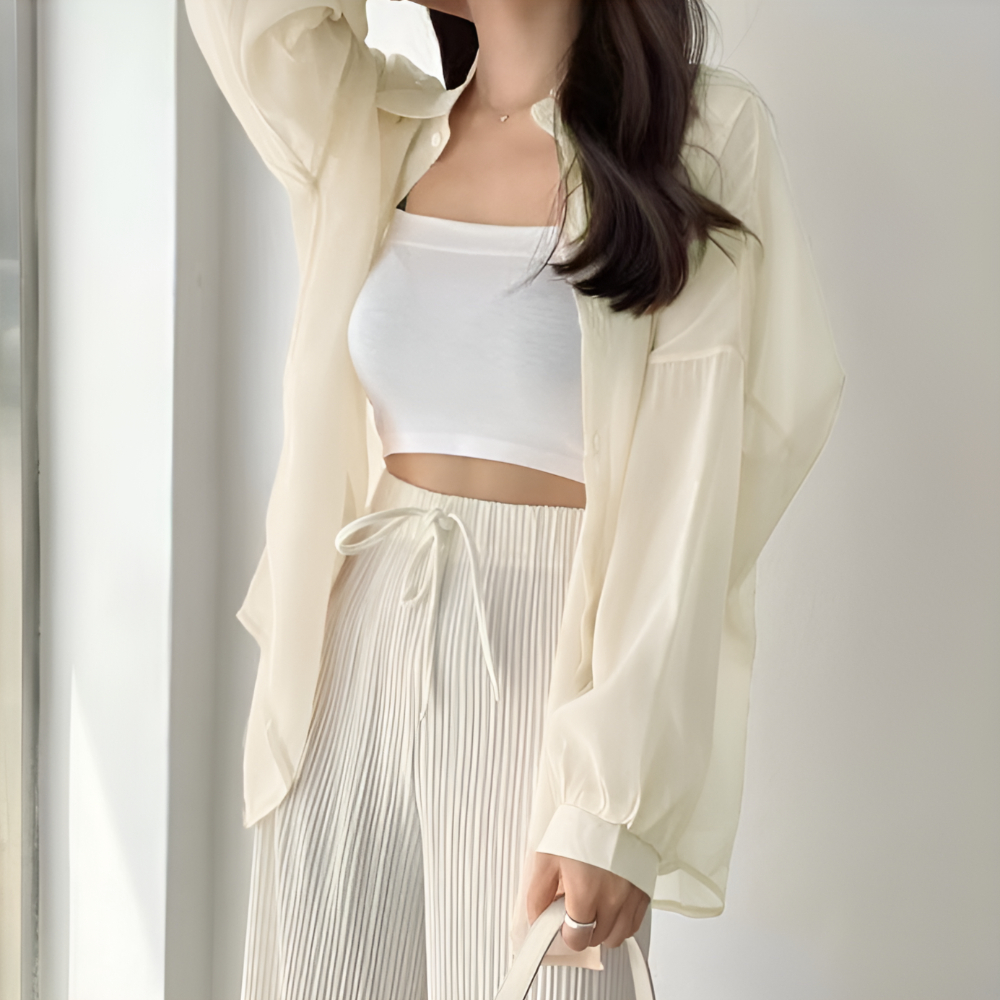 시스루남방 루즈핏 여름블라우스 이미지 7