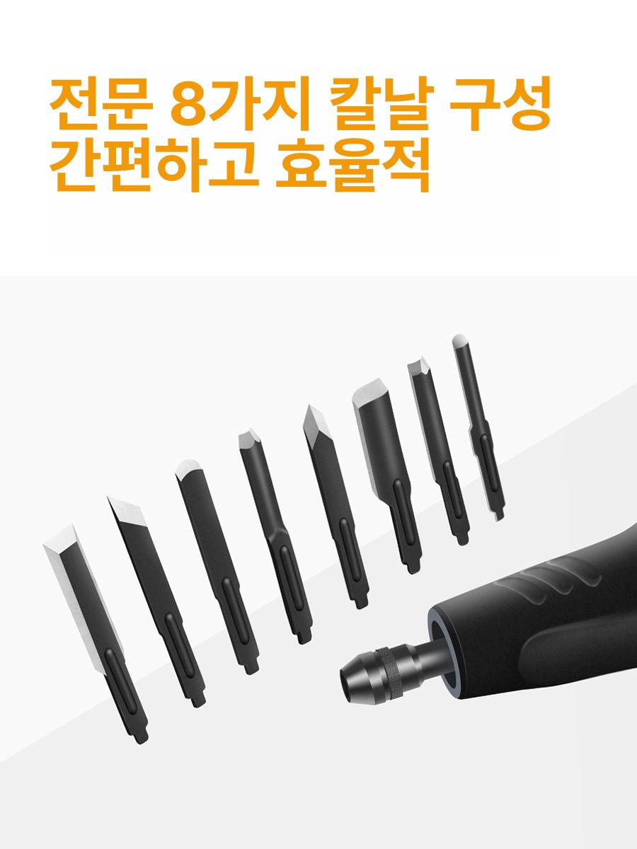 전동 조각칼 목공칼 목공예공구 조각기 치즐 홈파기 원래 표준 3칼 - 상세 이미지 5