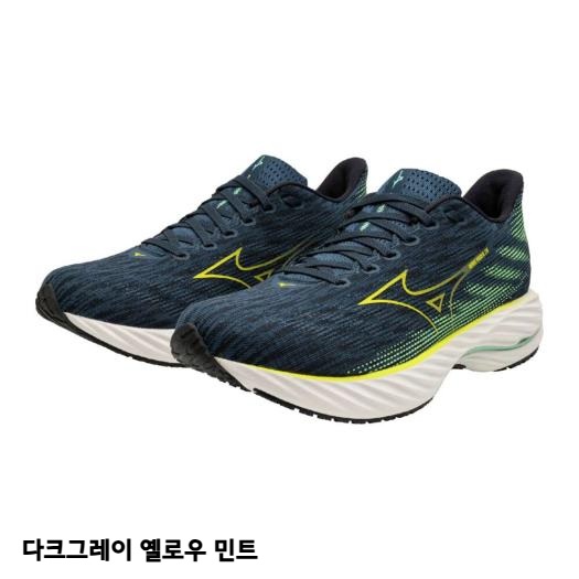 미즈노 클리어런스 웨이브 라이더 28 2E 남성 런닝화 운동화 270 블랙/실버/화이트 - 상세 이미지 5
