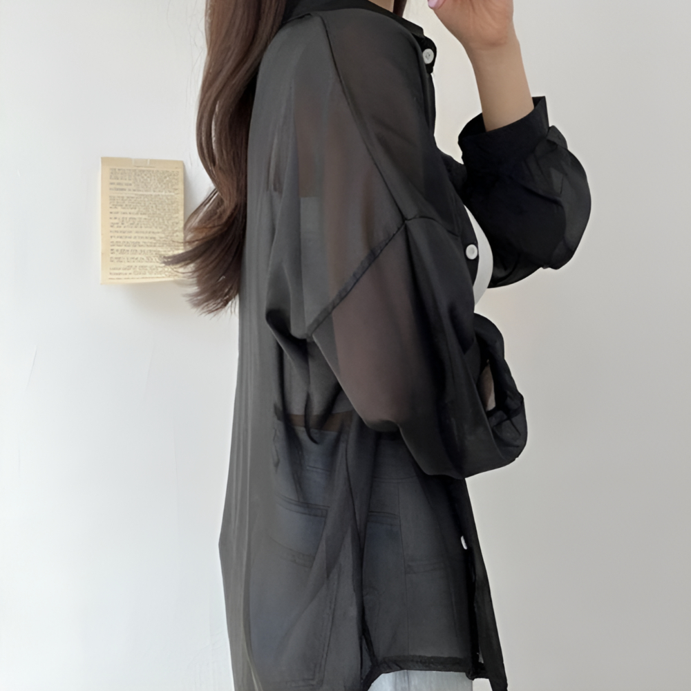 시스루남방 루즈핏 여름블라우스 이미지 8