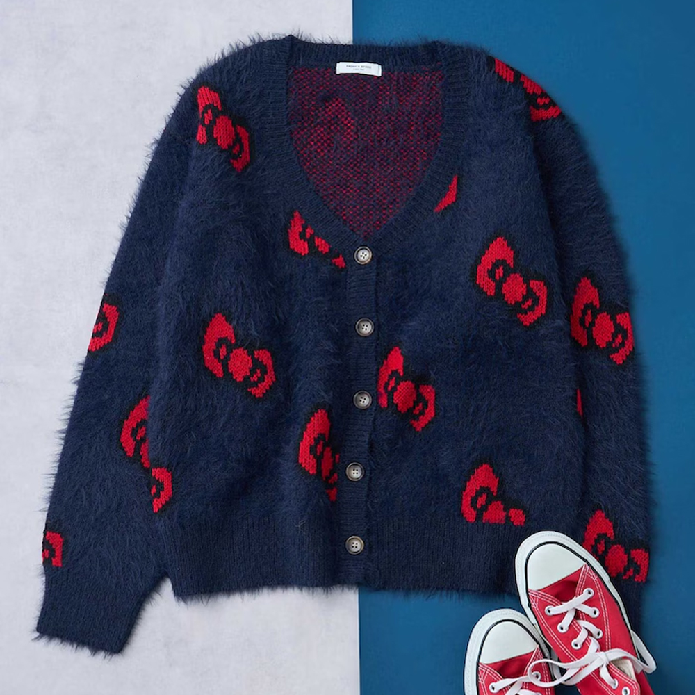 프릭스 스토어 X 헬로키티 가디건 리본 무늬 V Knit Cardigan 1132248902903 - 상세 이미지 2