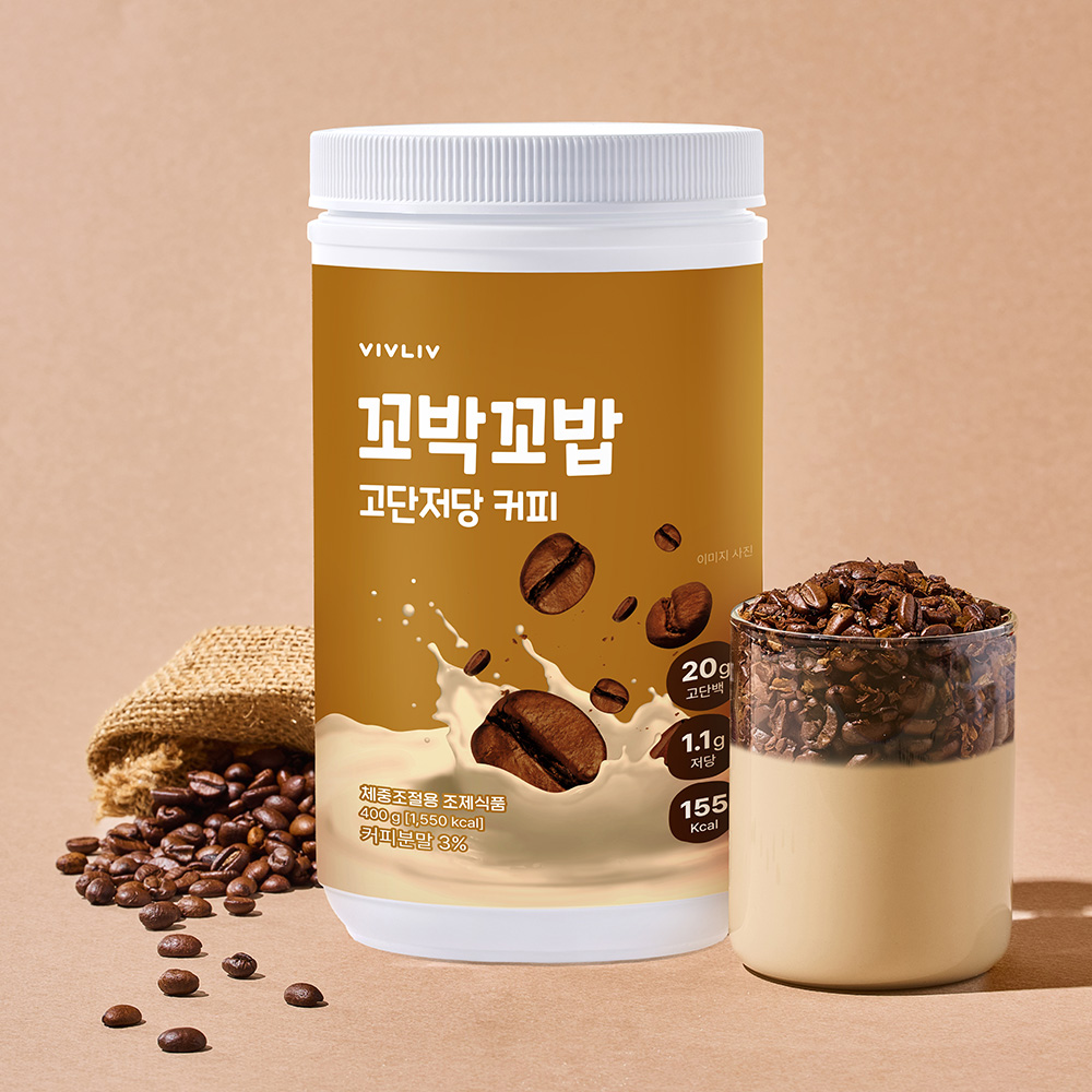 심으뜸 꼬박꼬밥 고단저당 단백질 쉐이크 대용량 커피, 400g, 1개