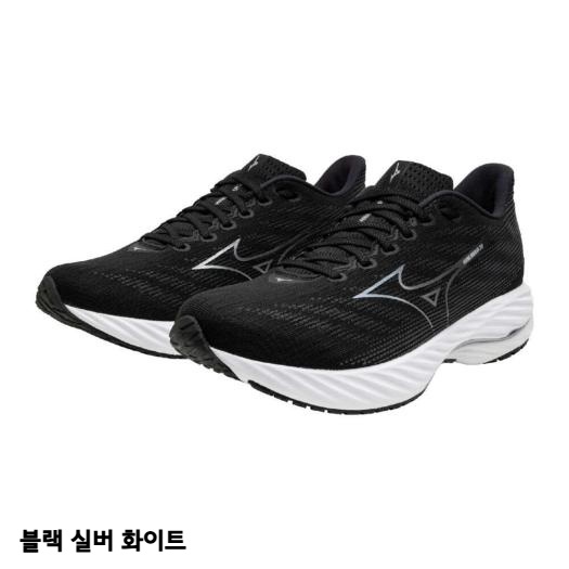 미즈노 클리어런스 웨이브 라이더 28 2E 남성 런닝화 운동화 270 블랙/실버/화이트 - 상세 이미지 3