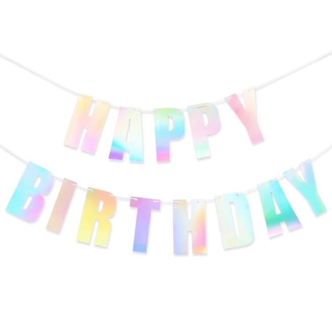 실버부모님생신파티가랜드 반사필름잔치장식생일장식 홀로그램생일가랜드 - 상품 이미지