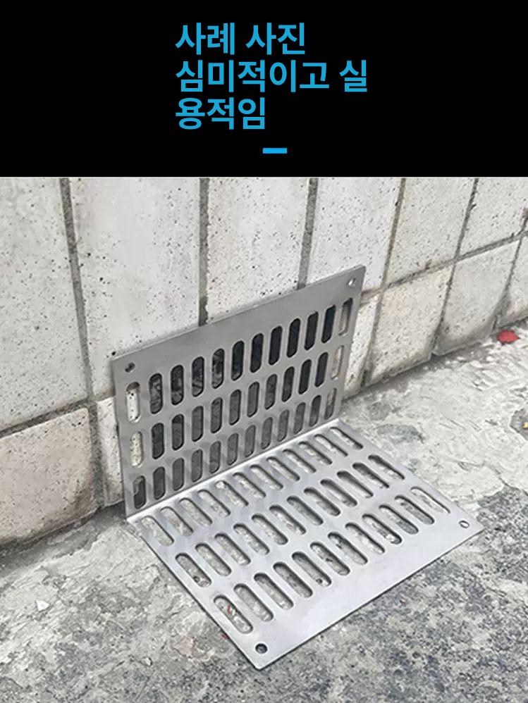 루프드레인 L형 벽체 측벽 빗물 하수구 발코니 지붕 L형 110x65X65 304재질 - 상세 이미지 2