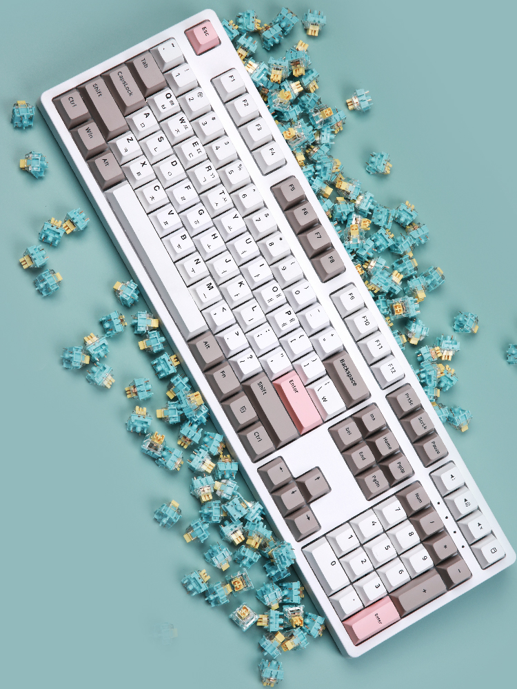 닌자108프로 풀윤활 바다소금축 아이패드 폰 태블릿 유 무선 블루투스 커스텀 조약돌 키보드