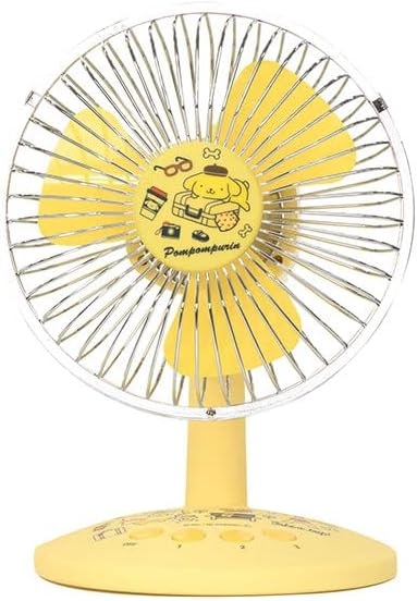 산리오 폼폼푸딩 미니 탁상용 선풍기 휴대용 책상용 팬 USB 건전지 가능 - 상품 이미지