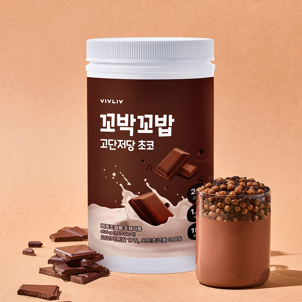심으뜸 꼬박꼬밥 고단저당 단백질 쉐이크 대용량 초코, 400g, 1개 이미지 2