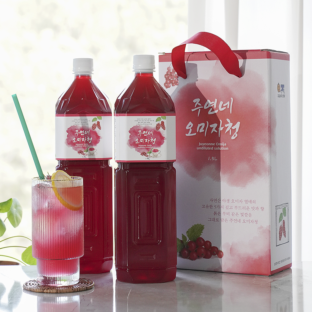 인제 수제 임산부 오미자청 원액 엑기스 선물 1.5L 1병 즙 진액 효소 만들기 효능