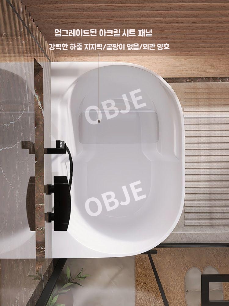 엣지센스 미니 욕조 좁은 공간 아크릴 소형 깊은 욕조 거품 목욕 스파 반신욕 - 상세 이미지 4
