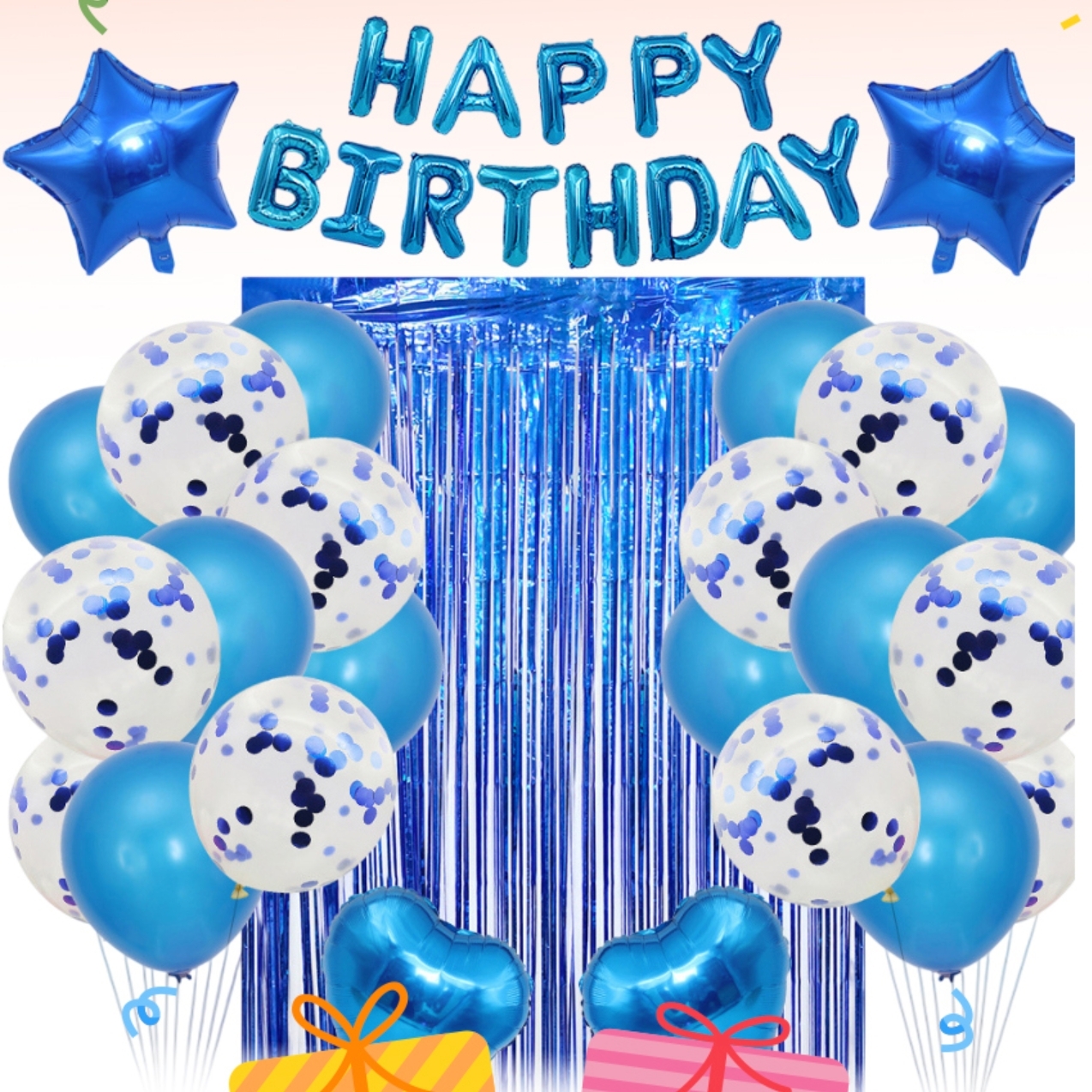 포토존꾸미기축하용 블루테마이벤트용파티풍선 올인원세트기념일생일풍선 - 상품 이미지