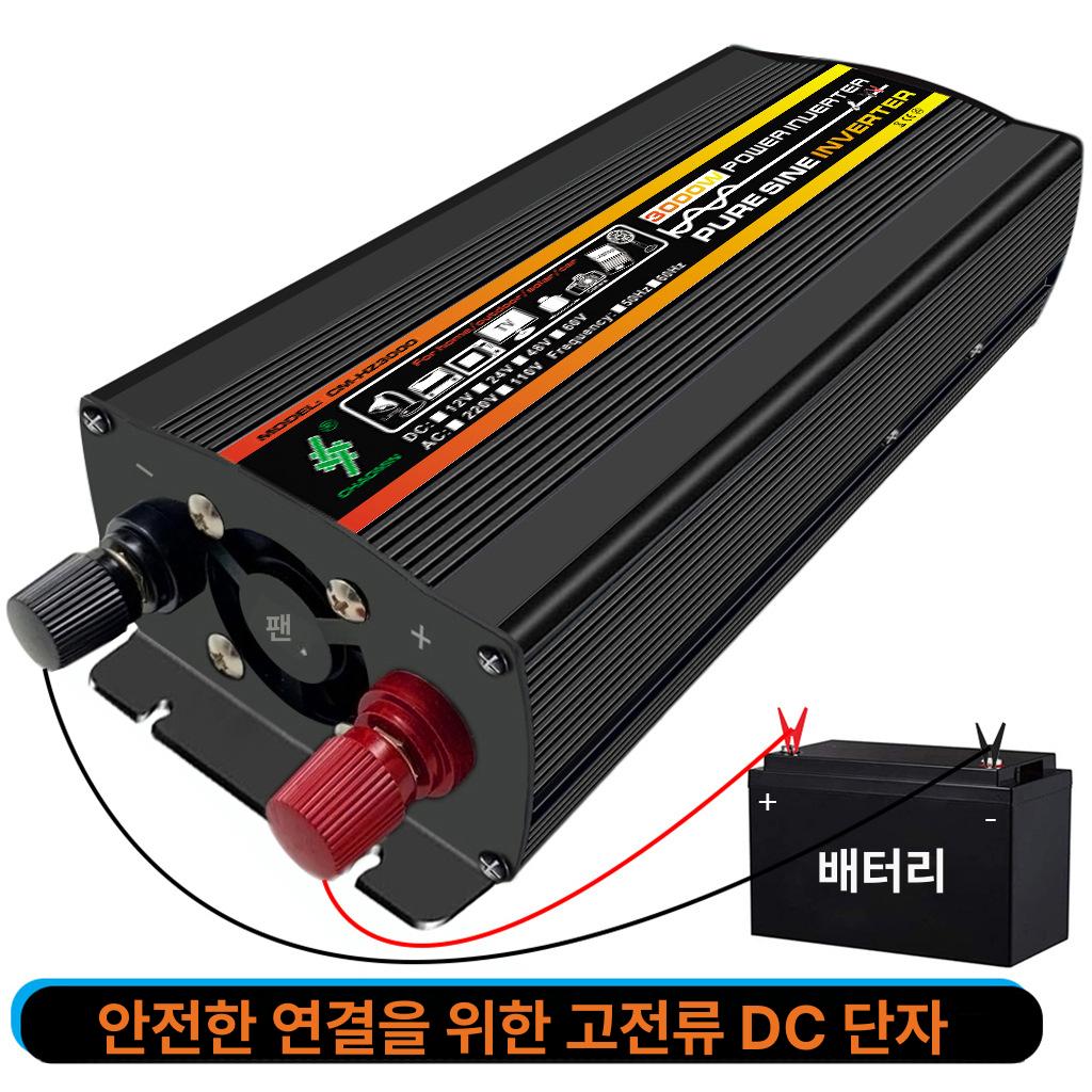 12V 순수정현파 인버터 500W 캠핑 차량용 가정용 고출력 4000W 대응 안전설계 500W 12V-220V - 상세 이미지 4