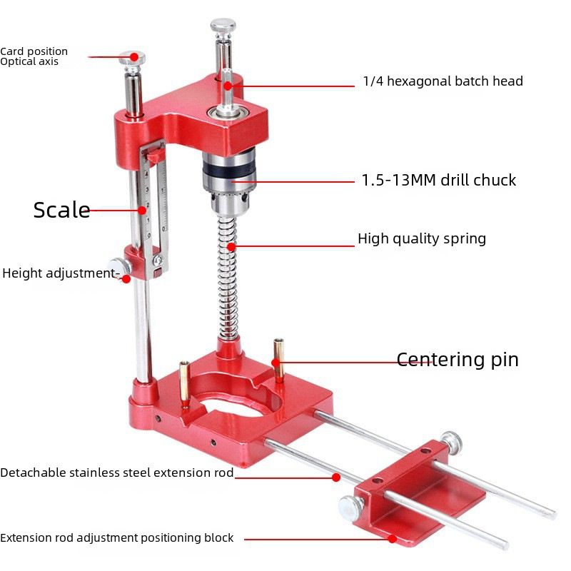 수직 드릴링가이드 목공 드릴 로케이터 홀 구멍 타공 도구 플라스틱 레드 - 상세 이미지 5
