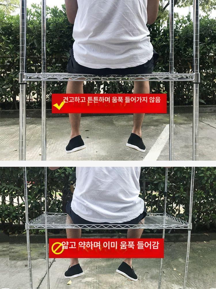 스텐팬트리 메쉬 선반 창고 철제 이동 와이어 펜트리 90x35x160 4층 - 상세 이미지 4