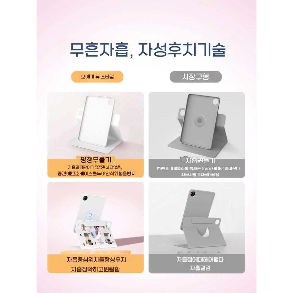 레노버 y700 3세대 케이스 강아지 회전식 탈부착 자석 실리콘 커버 - 상세 이미지 3