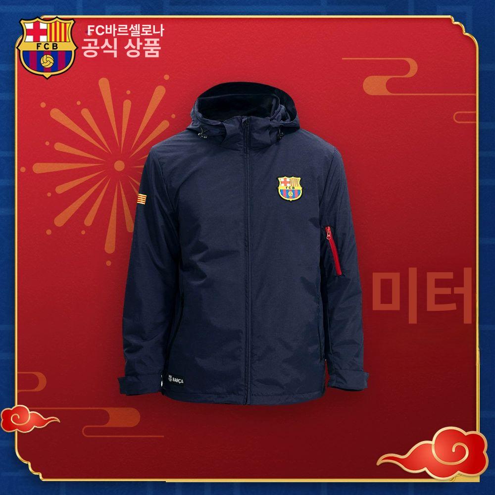 FCB 바람막이 축구 유니폼 프로팀 유로챔피언리그 FC바르셀로나 자켓 남녀 공용 A.바르셀로나 - 상세 이미지 2