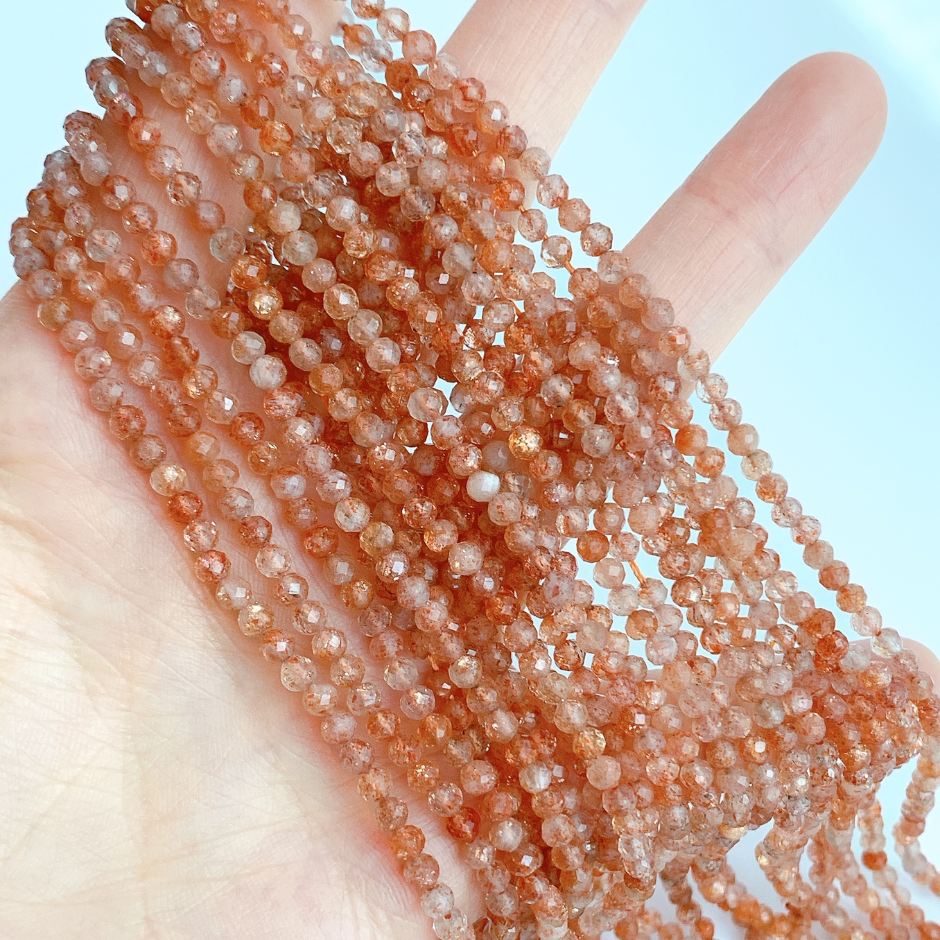 에이플로 AA 브라질 커팅 골드 선스톤 썬스톤 원석 부자재 팔찌만들기 3mm, 1줄 - 상세 이미지 4