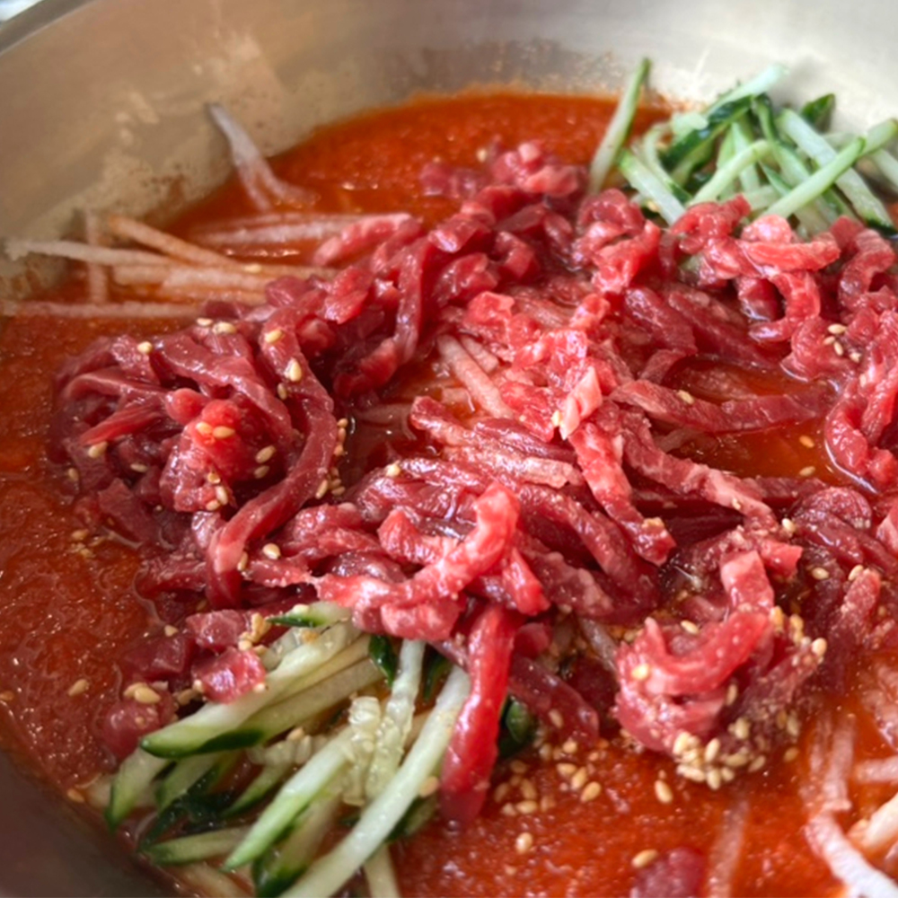 [메가히트]경주 황리단길 한우 육회물회 550g 1.5인분/폭발적 주문 물회밀키트 이미지 7