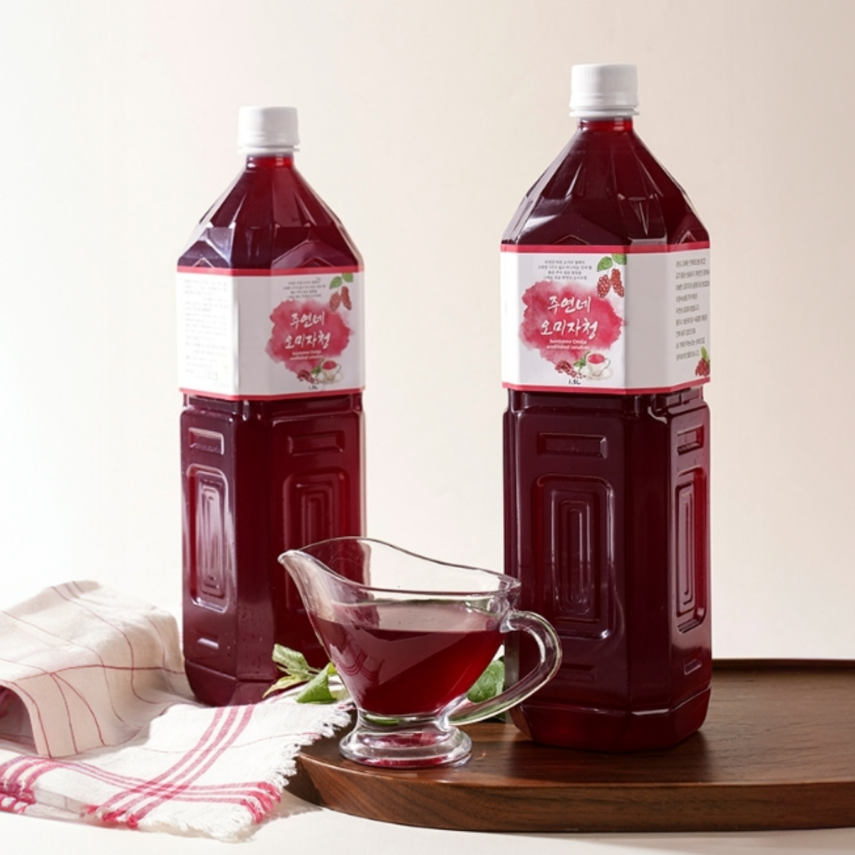 인제 수제 임산부 오미자청 원액 엑기스 선물 1.5L 1병 즙 진액 효소 만들기 효능