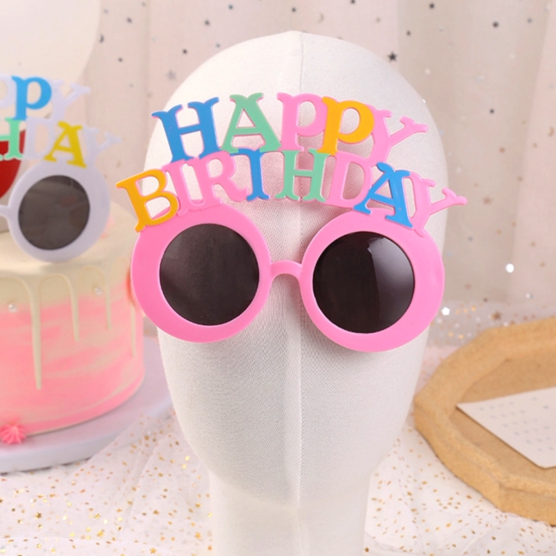 핑크이벤트소품 알파벳파티용품생일안경 HAPPYBIRTHDAY포토타임파티안경 3색 - 상품 이미지