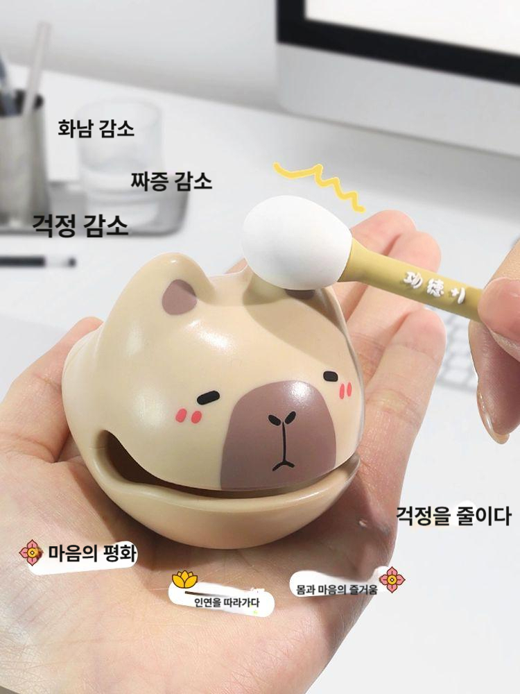 귀여운 목탁 타악기 기도 인테리어 명상 정서적 안정 장식 스트레스 해소 책상 장식품 돼지문으로들어가기 - 상세 이미지 3
