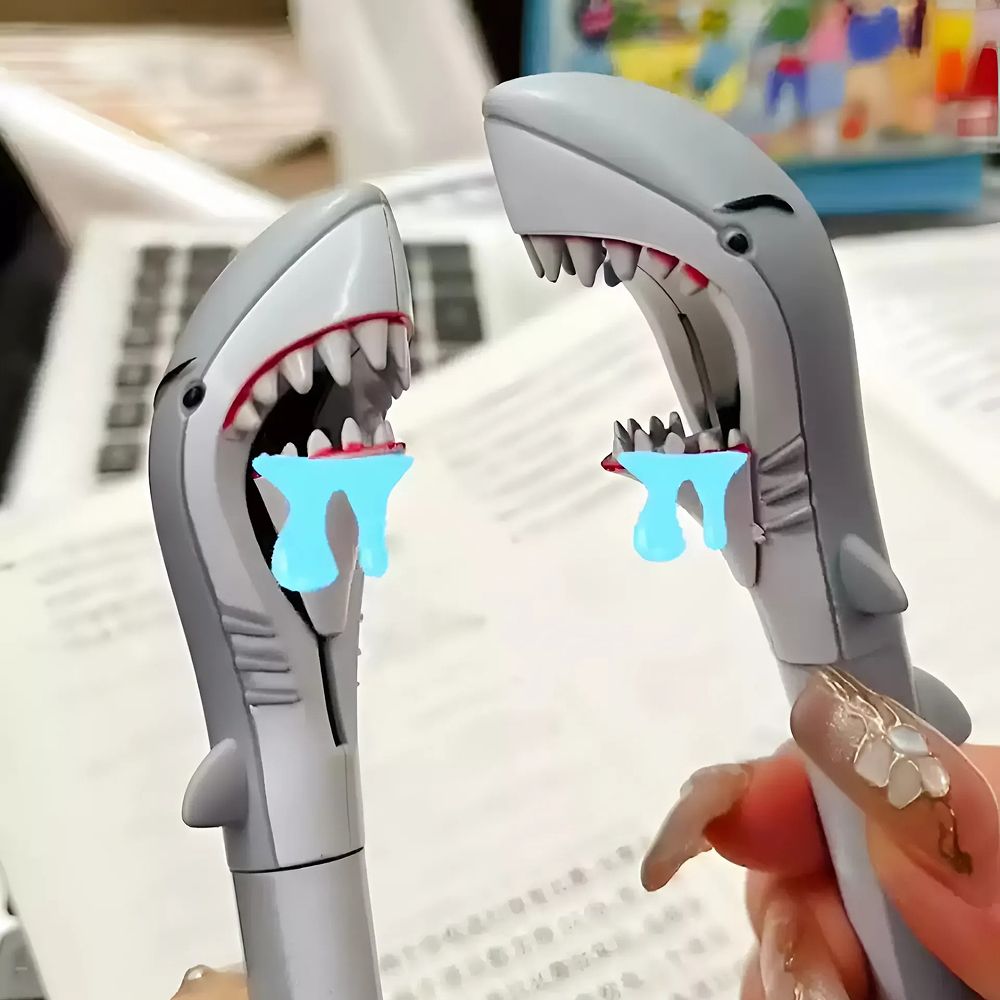상어 모양 볼펜 펜 귀여운 캐릭터 펜 학생 어린이 선물용 필기구 추천 쓸데없는 웃긴 이색 선물 - 상품 이미지