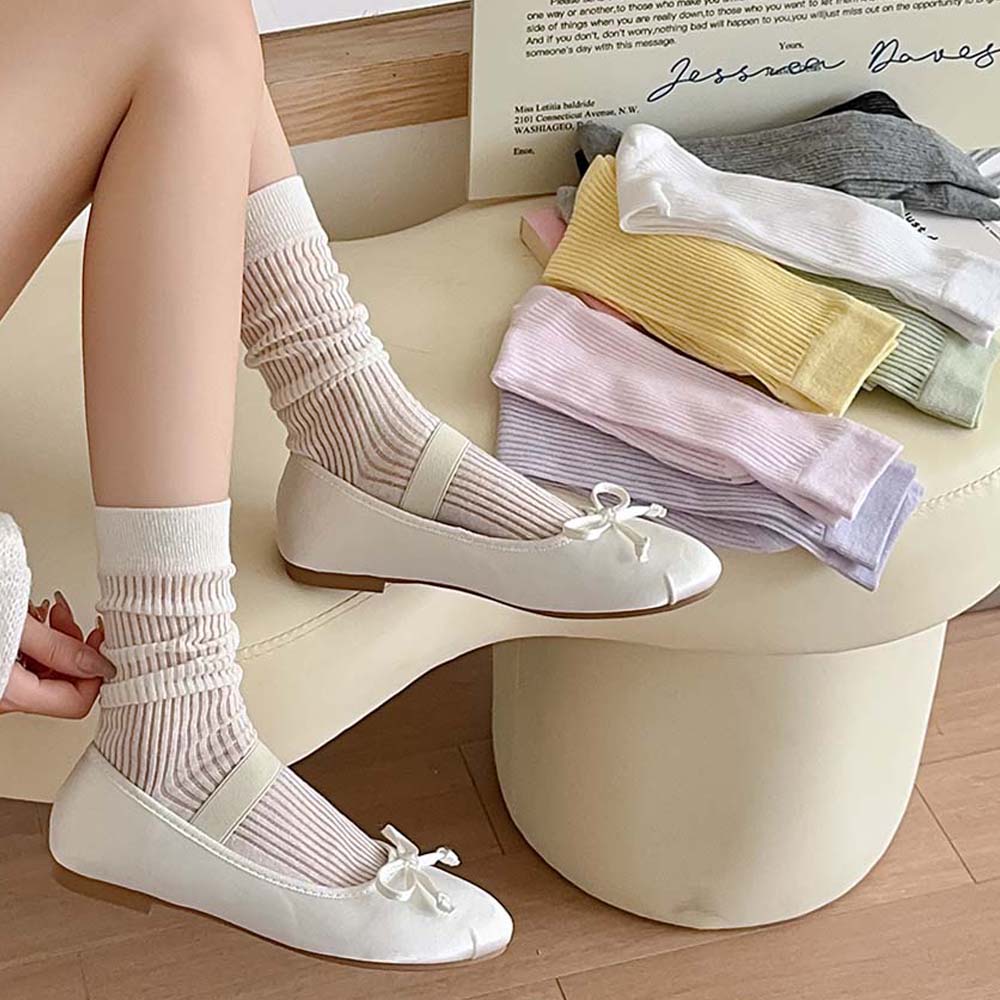 에멜강스 시스루양말 무봉제 얇은 면 골지 루즈삭스 망사 샌들 스타킹 양말 레이스 여름양말