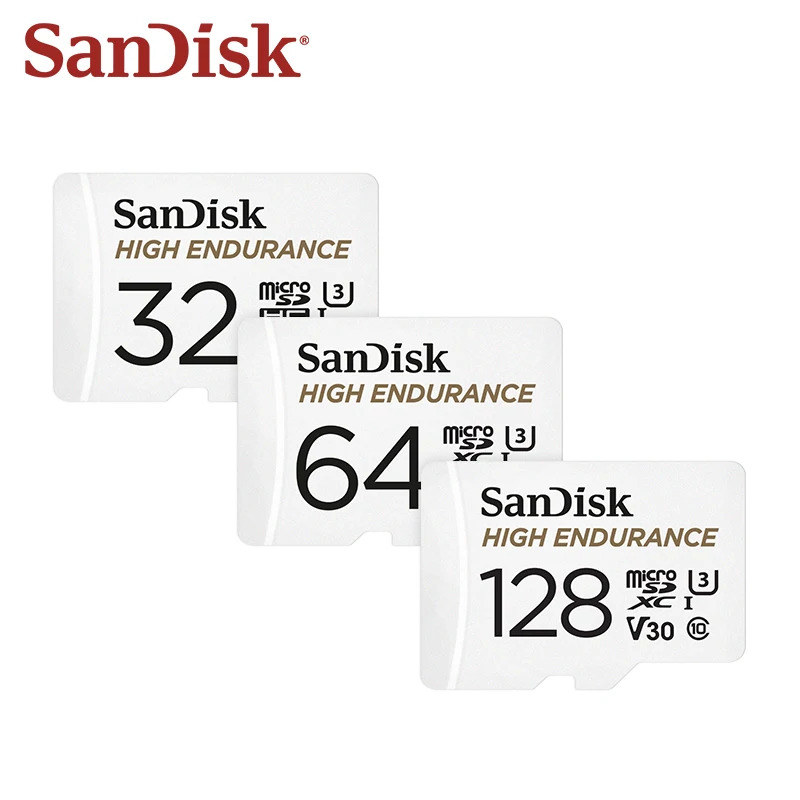 SanDisk 고내구성 마이크로 SD 카드 4K UH MicroSDHC 32GB V30C10 MicroSDXC 64GB 128GB 256GB 대시 카메라용 메모리 : 더블유컴퍼니P