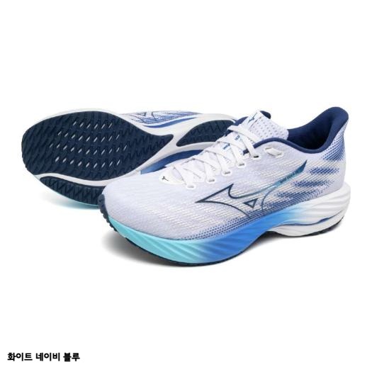 미즈노 클리어런스 웨이브 라이더 28 2E 남성 런닝화 운동화 270 블랙/실버/화이트 - 상세 이미지 2