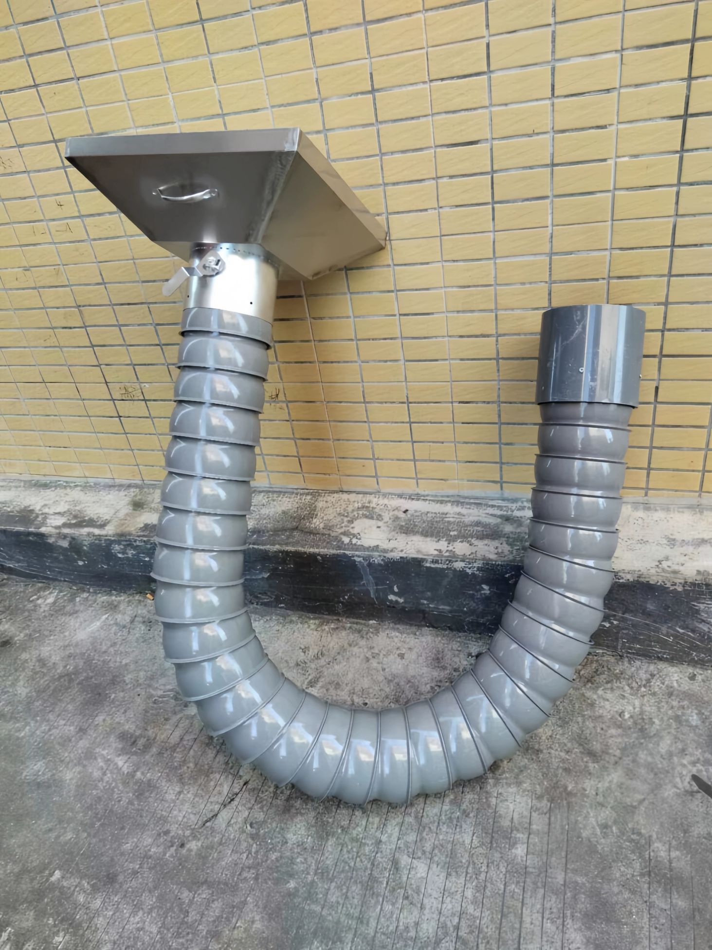 플렉시블 암후드 자바라 연기 이동식집진기 덕트 흡입기 110MM 1m 스테인리스 커버밸브 - 상품 이미지