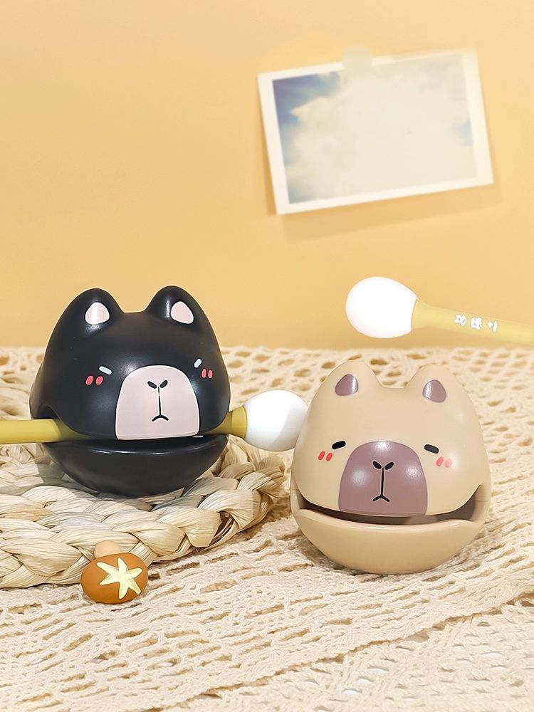 귀여운 목탁 타악기 기도 인테리어 명상 정서적 안정 장식 스트레스 해소 책상 장식품 돼지문으로들어가기 - 상품 이미지