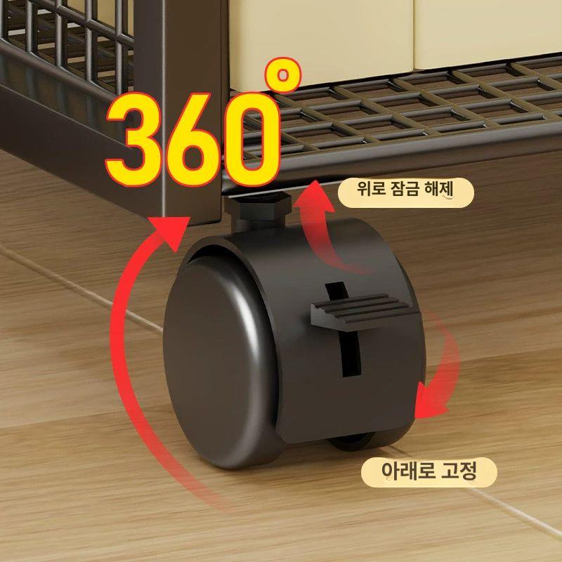책상밑 트롤리 책장 공간활용 틈새 스탠딩 보관함 사무실 아테네 블랙 2단 - 상세 이미지 4
