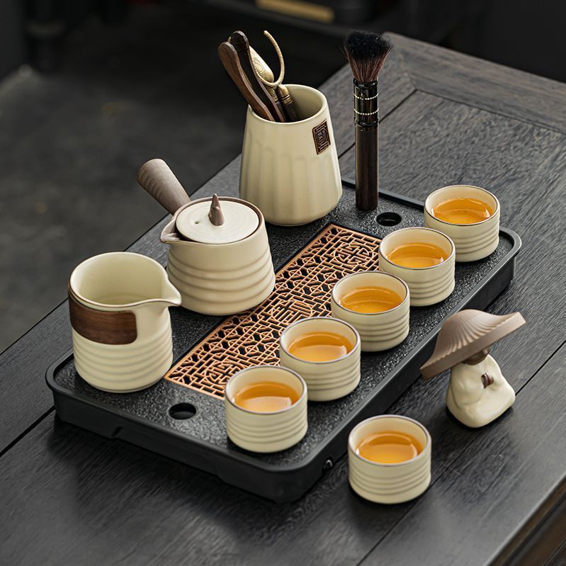 보이차 다기세트 전통 도자기 찻잔세트 선물용 9종 세트