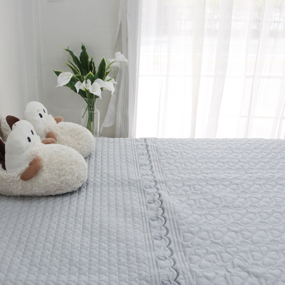 건강한 순면 고밀도 누빔 면 침대 매트리스 커버 S