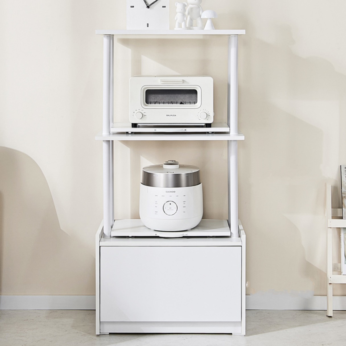 원룸 밥통 수납장 틈새 전자 렌지대 미니 렌즈 다이